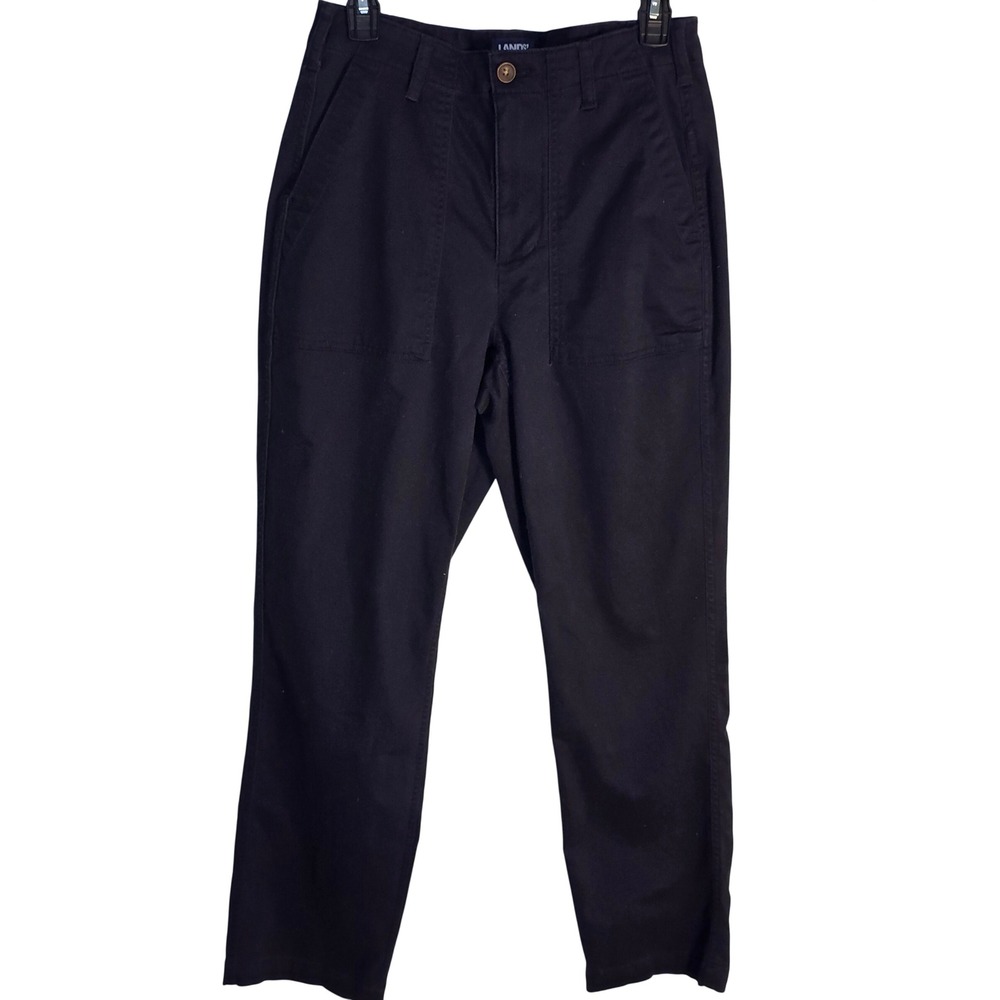 Lands End Womens 6T Navy Blue Utility Straight Leg Cotton Chino Pants